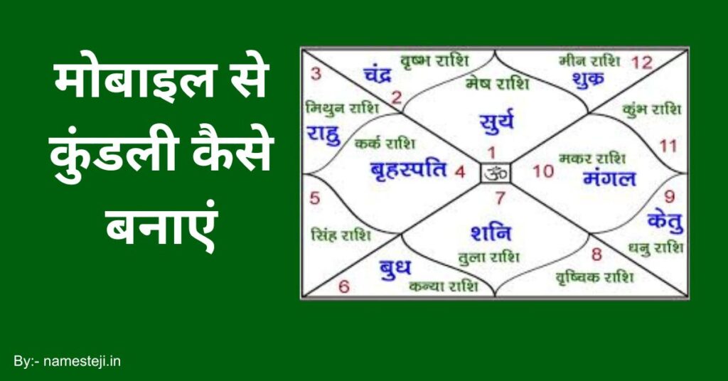 मोबाइल ऐप से कुंडली बनाते हुए व्यक्ति का चित्र