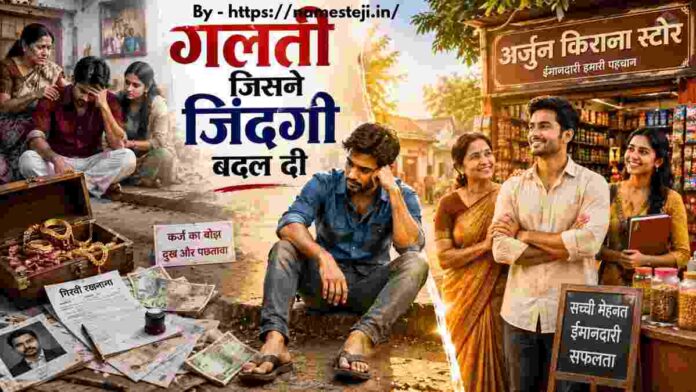 गलती जिसने जिंदगी बदल दी कहानी में संघर्ष करता हुआ एक युवक अपनी गलतियों से सीखकर सफलता हासिल करता है।