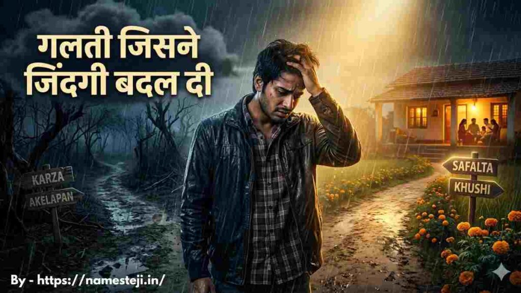 गलती जिसने जिंदगी बदल दी कहानी में संघर्ष करता हुआ एक युवक अपनी गलतियों से सीखकर सफलता हासिल करता है।