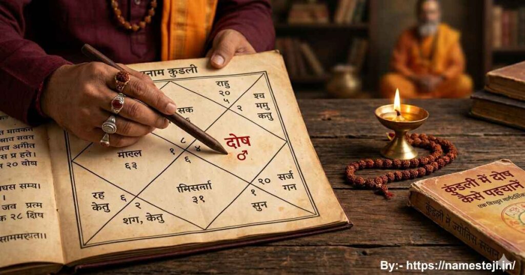 कुंडली में दोष कैसे पहचानें – ग्रह स्थिति और ज्योतिष विश्लेषण गाइड