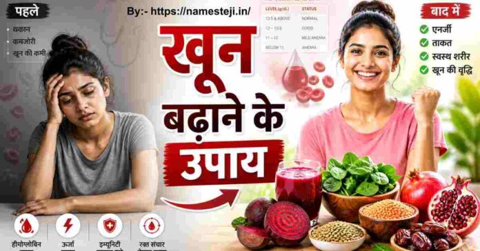 खून बढ़ाने के उपाय के लिए प्राकृतिक खाद्य पदार्थ और घरेलू नुस्खों का चित्र