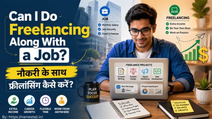 Can I Do Freelancing Along With a Job, नौकरी के साथ फ्रीलांसिंग करने वाला प्रोफेशनल लैपटॉप पर काम करते हुए