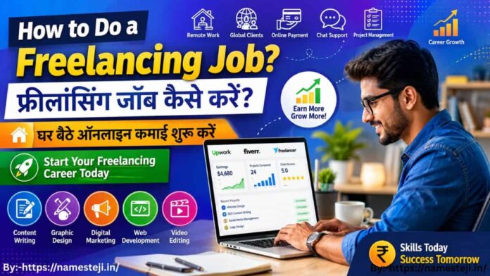 How to do a freelancing job – लैपटॉप पर काम करता हुआ फ्रीलांसर, ऑनलाइन क्लाइंट और फ्रीलांसिंग करियर की शुरुआत